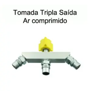 Tomada Tripla para Rede de Ar Comprimido